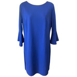 Alexa B Women's Long Sleeve Royal Blue Dress Size 12 Bell Sleeves